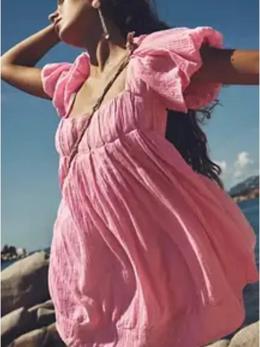 Free People Marina Mini Dress in Pink